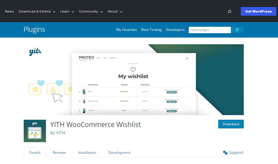 YITH WooCommerce Wishlist
