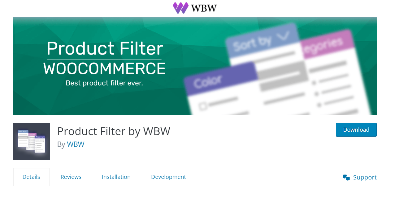 Product Filter WBW