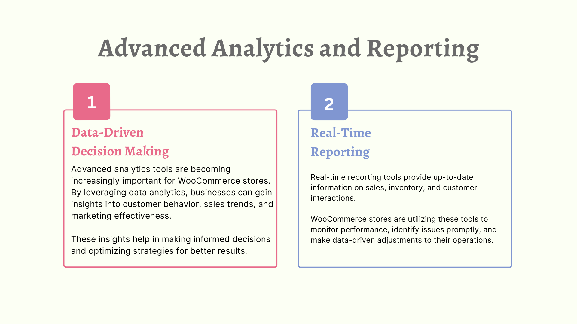 Advanced Analytics and Reporting